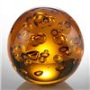 Image 1 : ART GLASS AMBER BUBBLE SPHERE 3" DIA
