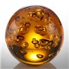 Image 1 : ART GLASS AMBER BUBBLE SPHERE 3.5" DIA