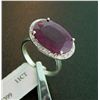 Image 1 : 11 ctw. Genuine Ruby and Diamond Ring in Sterling Silver