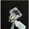 Image 1 : Large 10 ct. Amethyst and Diamond Ring in Sterling Silver