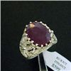 Image 1 : Large 8.5 ct. Genuine Ruby and Diamond Ring in Sterling Silver