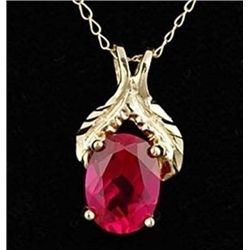 CREATED RUBY PENDANT 10KY