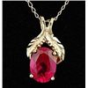 Image 1 : CREATED RUBY PENDANT 10KY