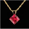 Image 1 : CREATED RUBY 10KY GOLD NECKLACE