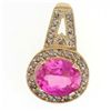 Image 1 : 5.0 CTW. PINK SAPPHIRE & DIAMOND PENDANT IN 10KY GOLD