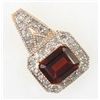 Image 1 : 3 CTW GARNET & DIAMOND PENDANT 10KY