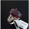 Image 1 : Large 10.5 ct. Genuine Ruby and Diamond Ring in Sterling Silver