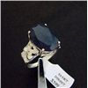 Image 1 : Large 9.8 ct. Genuine Sapphire and Diamond Ring in Sterling Silver