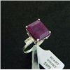 Image 1 : Large 6.5 ct. Genuine Ruby and Diamond Ring in Sterling Silver