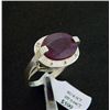 Image 1 : Large 8.5 ct. Genuine Ruby and Diamond Ring in Sterling Silver