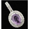 Image 1 : 3 CTW AMETHYST & DIAMOND PENDANT 10KW