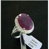 Image 1 : Large 9.8 ct. Genuine Ruby and Diamond Ring in Sterling Silver