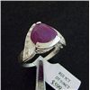 Image 1 : Large 5 ct. Genuine Ruby and Diamond Ring in Sterling Silver