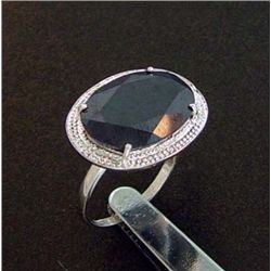 5.6 ctw. Genuine Sapphire and Diamond Ring in Sterling Silver