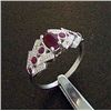 Image 1 : Genuine Ruby and Diamond Sterling Silver Ring