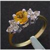 Image 1 : 1.50 CTW GENUINE DIAMOND & CITRINE RING IN 10KY GOLD
