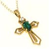 Image 1 : CREATED EMERALD 10K CROSS PENDANT