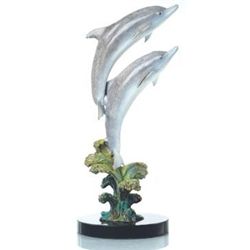 DOLPHIN PAIR BRONZE SCULPTURE