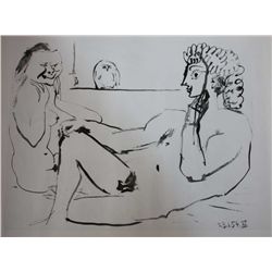 PICASSO - TWO FACES OF LOVE - GRAVEUR - 1954