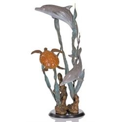 AQUATIC ENCOUNTER BRONZE SCULPTURE