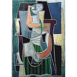 PICASSO "LADY IN STRIPED GREEN CHAIR"
