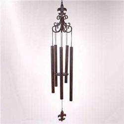 SCROLL WIND CHIME WITH FLEUR DE LIS