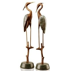 WETLAND HERONS BRONZE SCULPTURE