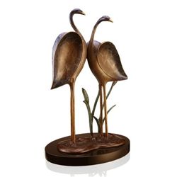 CRANE COUPLE BRONZE SCULPTURE