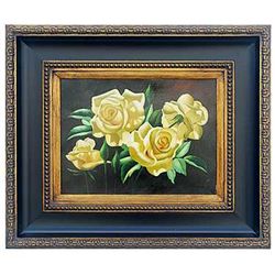"YELLOW ROSES" - ORIGINAL OIL ON CANVAS - MINT