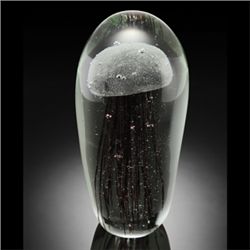 ART GLASS GRAY JELLYFISH GLOW IN THE DARK