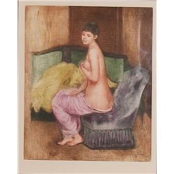 RENOIR  "LE REPOS" ETCHING