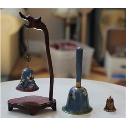 SET VINTAGE CLOISONNE BELLS