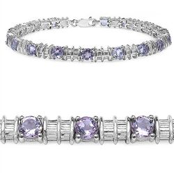 2.44ctw Genuine Tanzanite & White Topaz .925 Sterling Silver Pendant