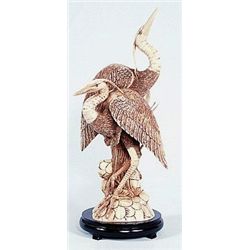 HAND CARVED BONE HERONS - VERY INTRICATE