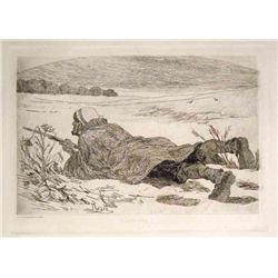 FELICIEN ROPS "L'AFFUTEUR" ORIGINAL ETCHING
