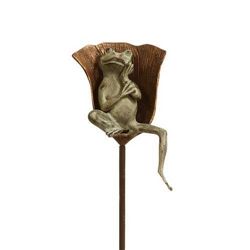 LOUNGING FROG GARDEN STAKE