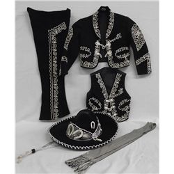 Child's Black Classic Wool Charro Suit