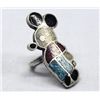 Image 2 : Zuni Old Dead Pawn Mickey Mouse Sterling Ring