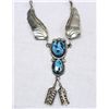 Image 2 : Navajo Bisbee Turquoise & Sterling Necklace Signed