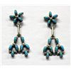 Image 1 : Zuni Needlepoint Turquoise & Silver Earrings