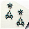Image 2 : Zuni Needlepoint Turquoise & Silver Earrings