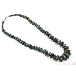 Navajo Dead Pawn Green Turquoise Nugget Necklace