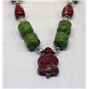 Image 2 : Navajo Green Gaspeite & Turtle Necklace Signed
