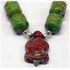 Image 3 : Navajo Green Gaspeite & Turtle Necklace Signed