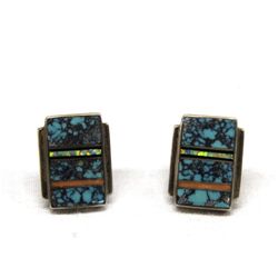 Navajo Sterling & Turquoise Earrings, Signed