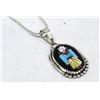 Image 1 : Zuni Sterling & Multi-Stone Inlay Pendant
