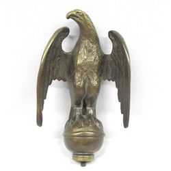 Vintage Solid Brass Eagle Flag Pole Finial