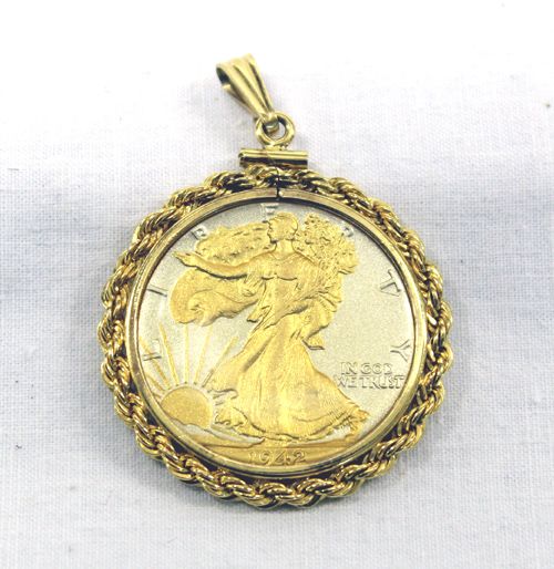 1942 Gold Overlay Walking Liberty Half 
