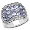 Image 1 : 2.56 CARAT GENUINE TANZANITE & WHITE TOPAZ .925 STERLING SILVER RING