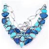 Image 1 : Larimar, Blue Topaz & Fire Opal Necklace